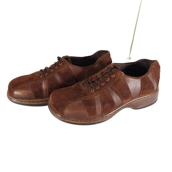 Dansko Women's Folly EU38/7-7.5 Brown Suede Leather Lace-Up Oxford Shoes - Picture 1 of 13